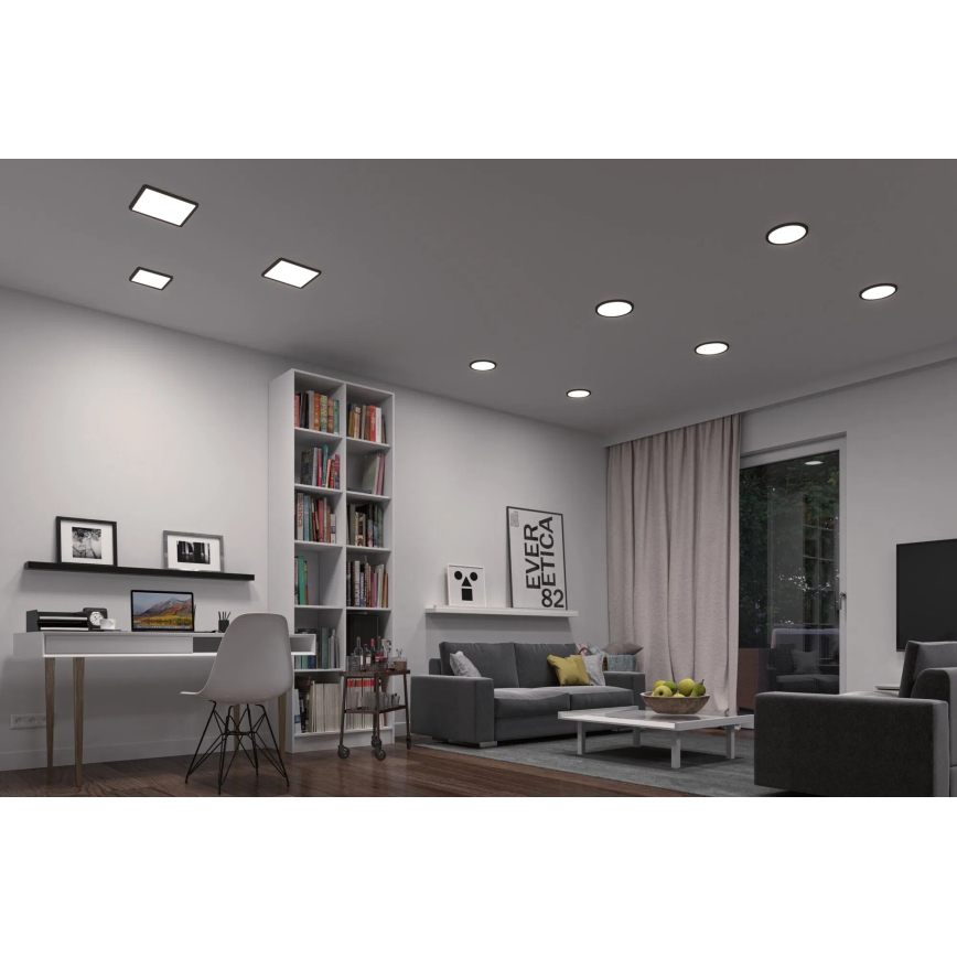 Paulmann 79967 - LED/16W IP44 Stmievateľné podhľadové kúpeľňové svietidlo AREO 230V 23x23 cm čierne
