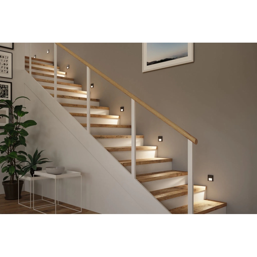 Paulmann 80001 - LED/1W Schodiskové svietidlo TSARO 230V Follow/čierna