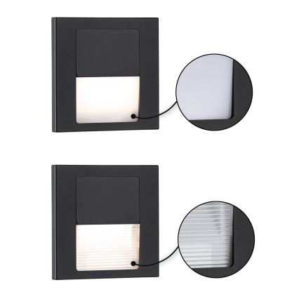 Paulmann 80001 - LED/1W Schodiskové svietidlo TSARO 230V Follow/čierna