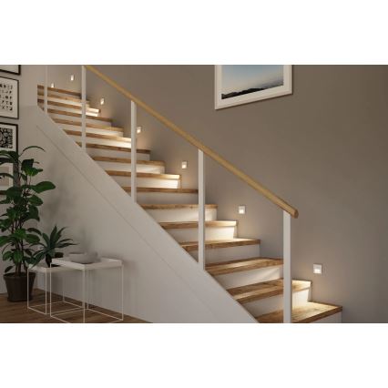 Paulmann 80002 - LED/1W Schodiskové svietidlo so senzorom TSARO 230V Lead/biela