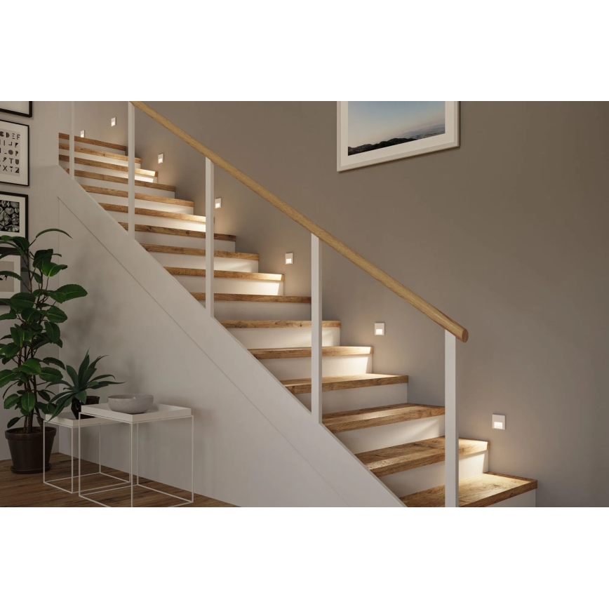 Paulmann 80002 - LED/1W Schodiskové svietidlo so senzorom TSARO 230V Lead/biela