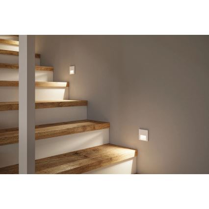 Paulmann 80002 - LED/1W Schodiskové svietidlo so senzorom TSARO 230V Lead/biela