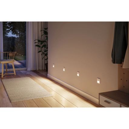 Paulmann 80002 - LED/1W Schodiskové svietidlo so senzorom TSARO 230V Lead/biela