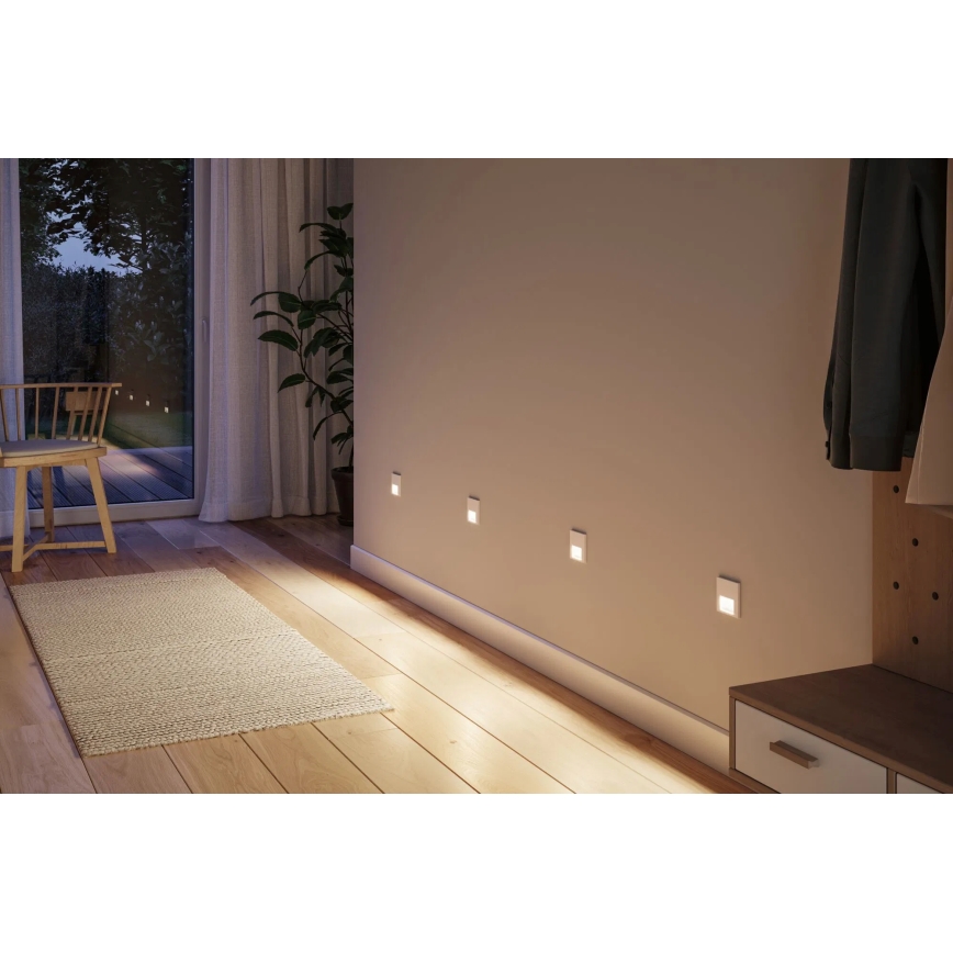 Paulmann 80002 - LED/1W Schodiskové svietidlo so senzorom TSARO 230V Lead/biela
