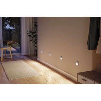 Paulmann 80003 - LED/1W Schodiskové svietidlo so senzorom TSARO 230V Lead/matný chróm