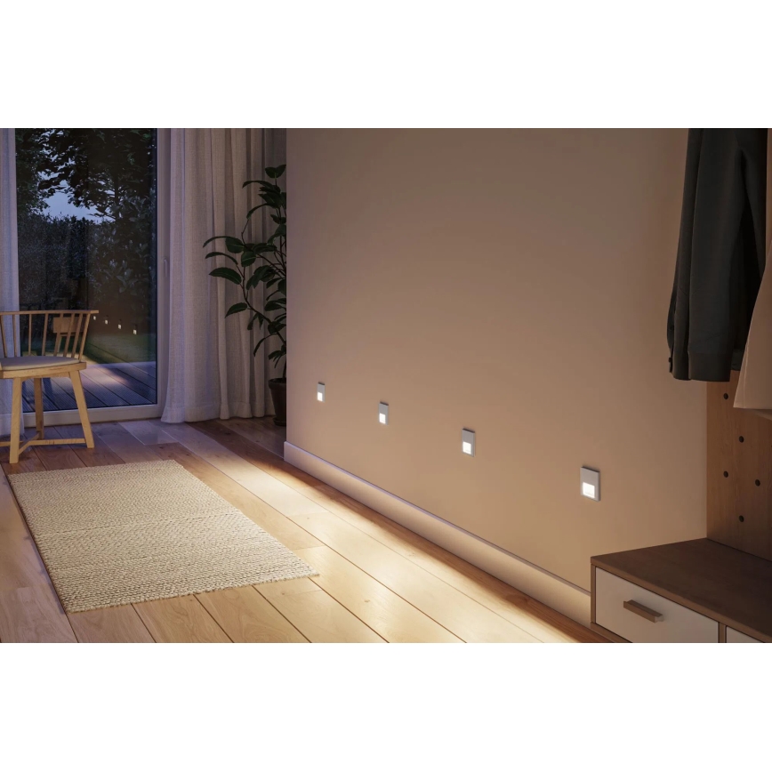 Paulmann 80003 - LED/1W Schodiskové svietidlo so senzorom TSARO 230V Lead/matný chróm