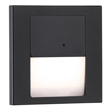 Paulmann 80004 - LED/1W Schodiskové svietidlo so senzorom TSARO 230V Lead/čierna