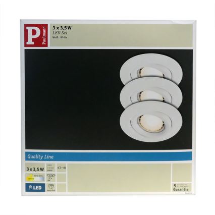 Paulmann 92024 - SADA 3x LED Podhľadové svietidlo PREMIUM LINE 3xGU10-LED/3,5W