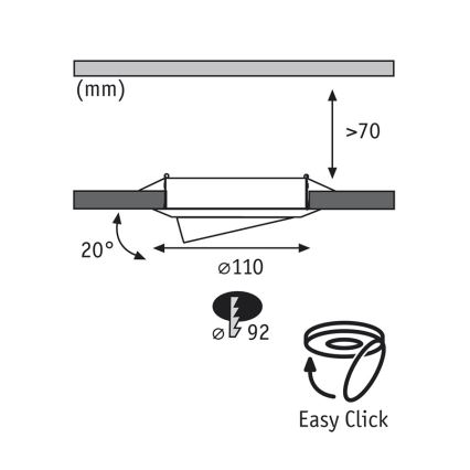 Paulmann 92028 - SET 3x LED Podhľadové svietidlo QUALITY LINE 3xGU10-LED/6,5W