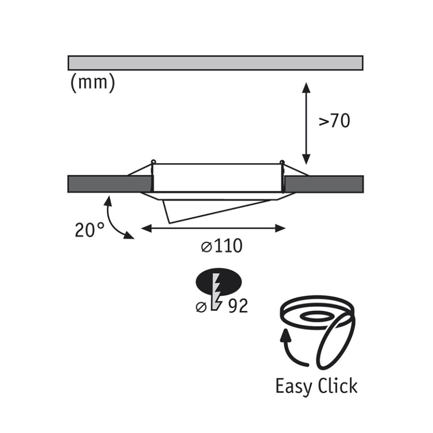 Paulmann 92028 - SET 3x LED Podhľadové svietidlo QUALITY LINE 3xGU10-LED/6,5W