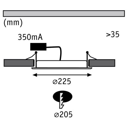 Paulmann 92034 - LED/14W Podhľadové svietidlo 230V