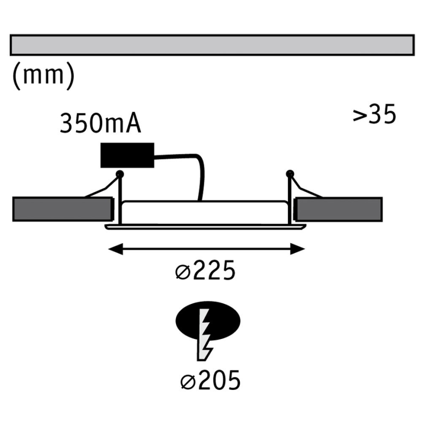 Paulmann 92034 - LED/14W Podhľadové svietidlo 230V