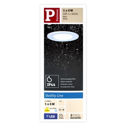 Paulmann 92061 - LED/6W IP44 Kúpeľňové podhľadové svietidlo QUALITY LINE 230V