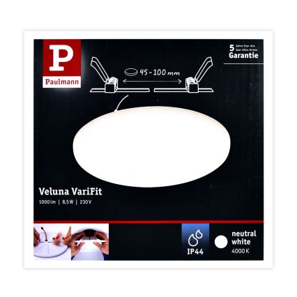 Paulmann 92391 - LED/8,5W IP44 Kúpeľňové podhľadové svietidlo VARIFIT 230V