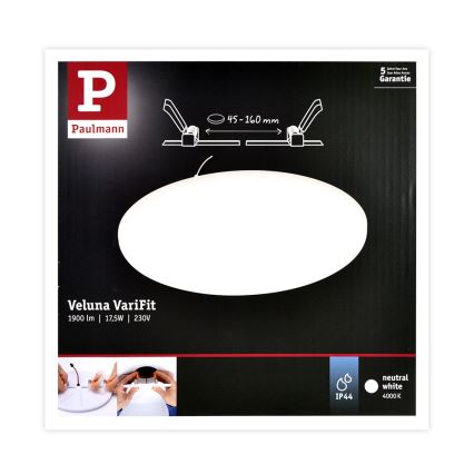 Paulmann 92392 - LED/17,5W IP44 Kúpeľňové podhľadové svietidlo VARIFIT 230V