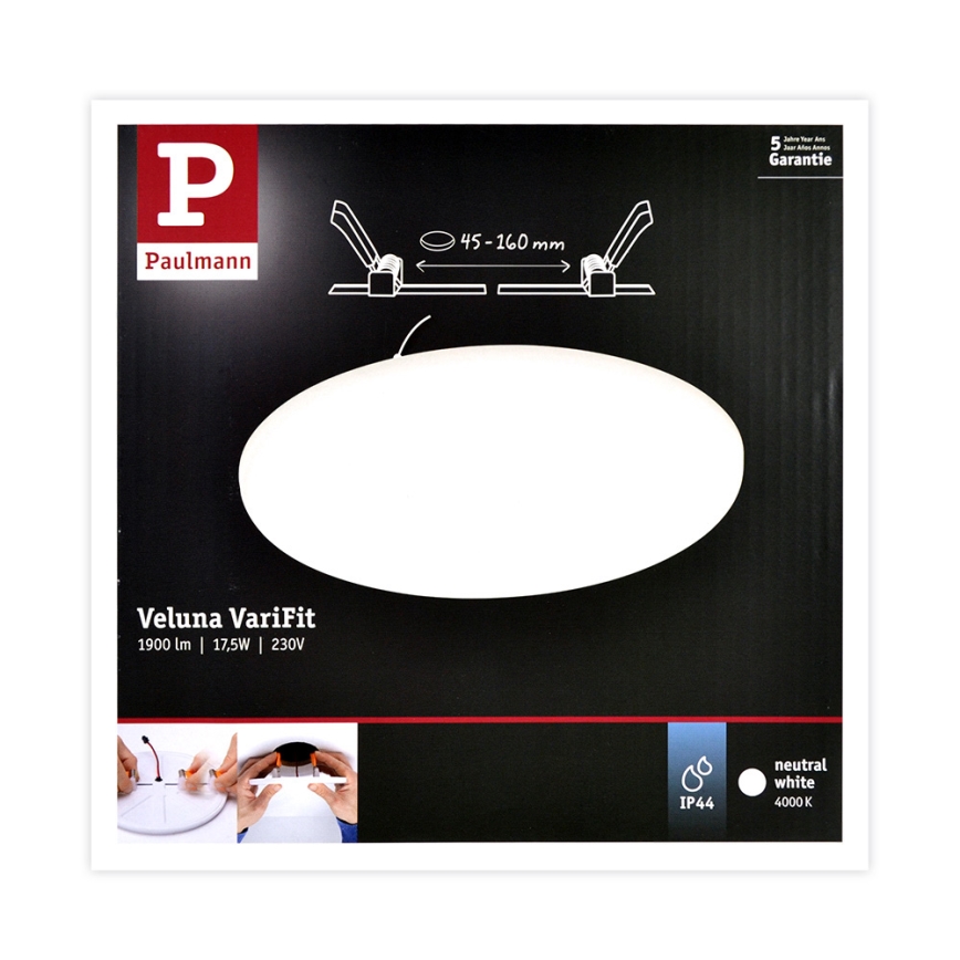 Paulmann 92392 - LED/17,5W IP44 Kúpeľňové podhľadové svietidlo VARIFIT 230V