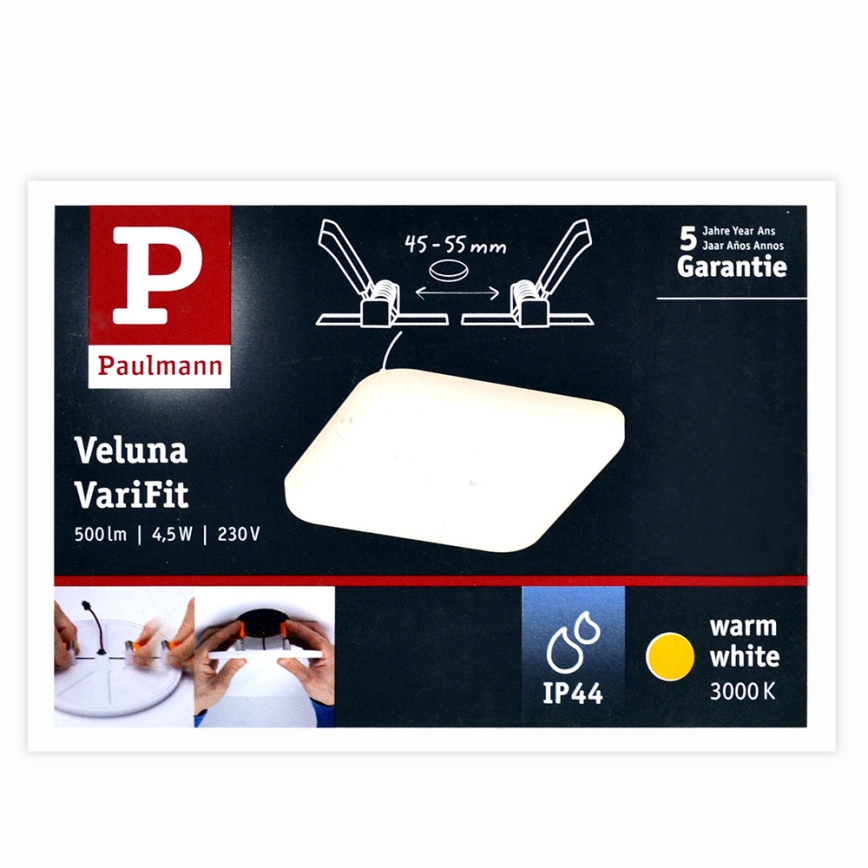 Paulmann 92393 - LED/4,5W IP44 Kúpeľňové podhľadové svietidlo VARIFIT 230V