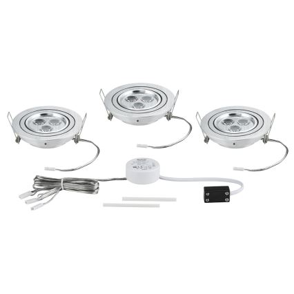 Paulmann 92530 - SET 3x LED Podhľadové svietidlo PREMIUM LINE 3xLED/3W/230V