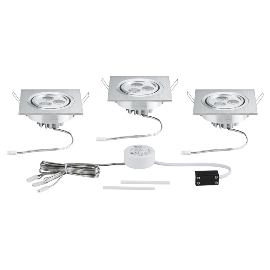 Paulmann 92532 - SET 3x LED Podhľadové svietidlo PREMIUM LINE 3xLED/3W/230V