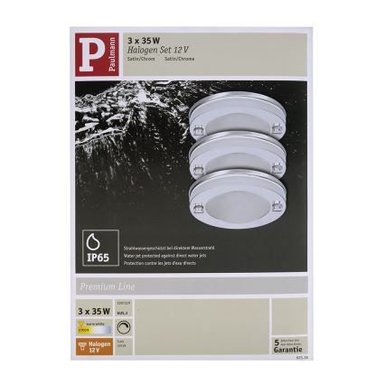 Paulmann 92536 - SADA 3x Kúpeľňové podhľadové svietidlo DECO 3xGU5,3/35W/230V
