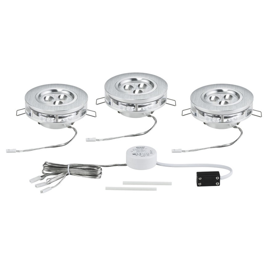 Paulmann 92541 - SET 3x LED Podhľadové svietidlo PREMIUM LINE 3xLED/3W/230V