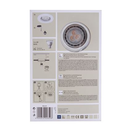 Paulmann 92659 - SET 3x 3x LED Kúpeľňové svietidlo PREMIUM LINE 3xGU10/4W/230V