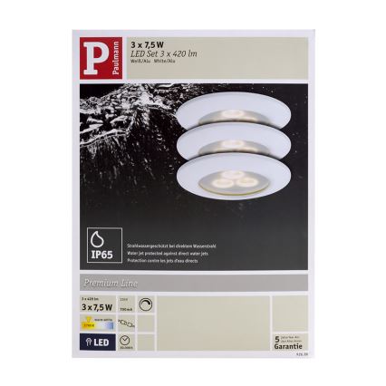 Paulmann 92686 - SADA 3xLED/7,5W Podhľadové svietidlo PREMIUM LINE 230V IP65