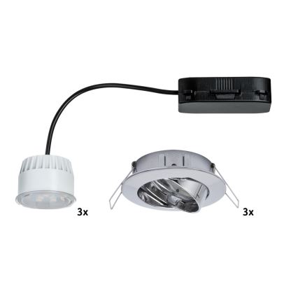 Paulmann 92770 - SADA 3x LED Kúpeľňové podhľadové svietidlo COIN 3xLED/6,8W/230V