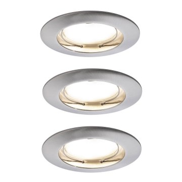Paulmann 92827 - SADA 3xLED/7W IP44 Stmievaťelné kúpeľňové zapustené svietidlo COIN 230V