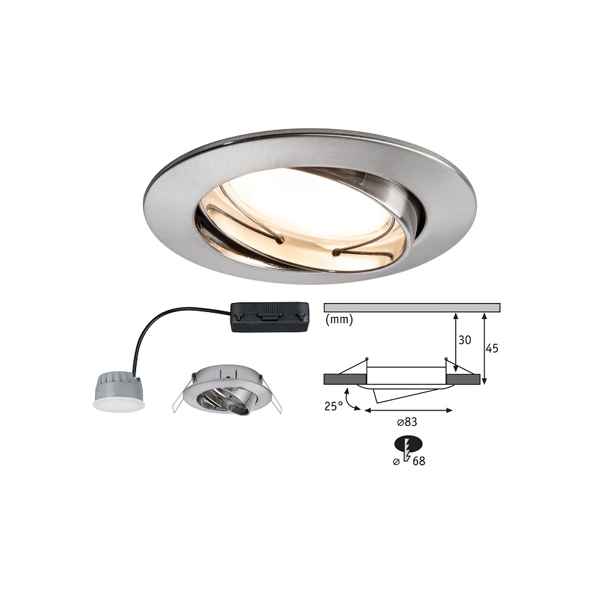 Paulmann 92834 - LED Podhľadové svietidlo COIN 1xLED/7W/230V
