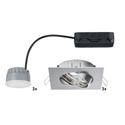 Paulmann 92841 - SADA 3x LED Kúpeľňové podhľadové svietidlo COIN 3xLED/7W/230V