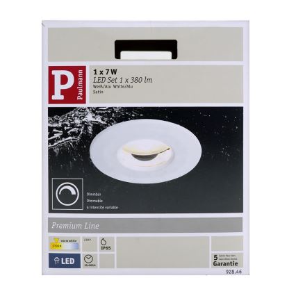Paulmann 92846 - LED  Stmievateľné podhľadové svietidlo PREMIUM 1xLED/7W/230V IP65