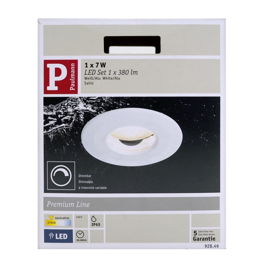 Paulmann 92846 - LED  Stmievateľné podhľadové svietidlo PREMIUM 1xLED/7W/230V IP65