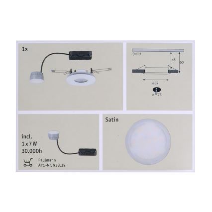 Paulmann 92846 - LED  Stmievateľné podhľadové svietidlo PREMIUM 1xLED/7W/230V IP65