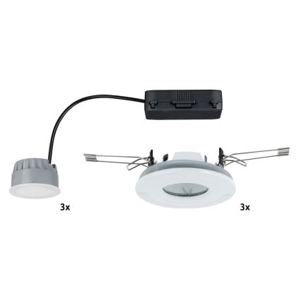Paulmann 92847 - SADA 3x LED Kúpeľňové podhľadové svietidlo COIN 3xLED/7W/230V