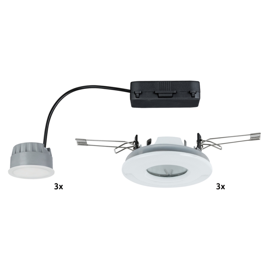 Paulmann 92847 - SADA 3x LED Kúpeľňové podhľadové svietidlo COIN 3xLED/7W/230V