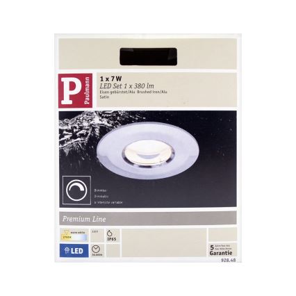 Paulmann 92848 - LED/7W IP65 Kúpeľňové podhľadové svietidlo COIN 230V