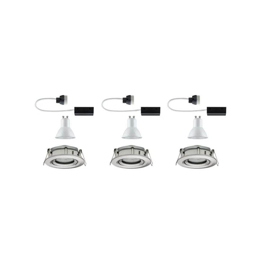 Paulmann 92900 - SADA 3xGU10/7W IP65 Stmievateľné kúpeľňové podhľadové svietidlo NOVA 230V