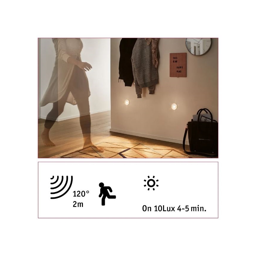 Paulmann 92925 - LED/2,7W Schodiskové svietidlo so senzorom WAND 230V 2700K
