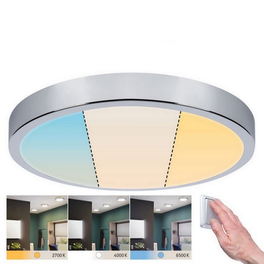 Paulmann 93023 - LED/24W IP44 Kúpeľňové stropné svietidlo AVIAR 230V 2700/4000/6500K