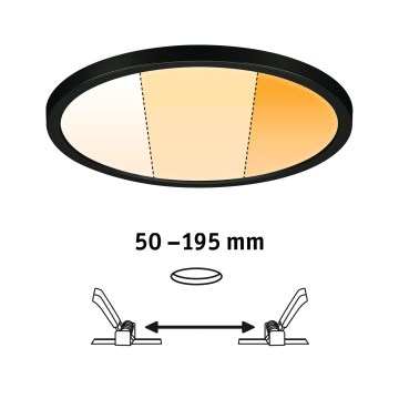 Paulmann 93102 - LED/16W IP44 Stlmiteľné kúpeľňové zapustené svietidlo AREO 230V 2000/3000/4000K priemer 23 cm čierne