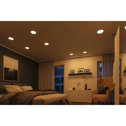 Paulmann 93102 - LED/16W IP44 Stlmiteľné kúpeľňové zapustené svietidlo AREO 230V 2000/3000/4000K priemer 23 cm čierne
