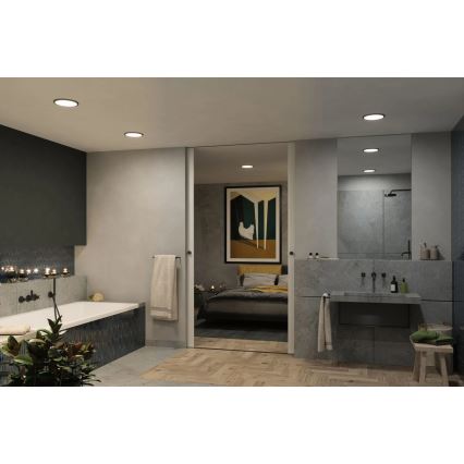 Paulmann 93102 - LED/16W IP44 Stlmiteľné kúpeľňové zapustené svietidlo AREO 230V 2000/3000/4000K priemer 23 cm čierne
