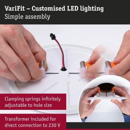 Paulmann 93102 - LED/16W IP44 Kúpeľňové zapustené stropné svietidlo AREO 230V 2000/3000/4000K priemer 23 cm čierne