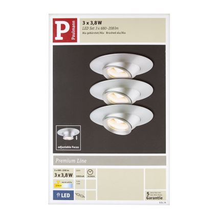 Paulmann 93579 - SADA 3xLED Podhľadové svietidlo 3xLED/3,8W/230/12V