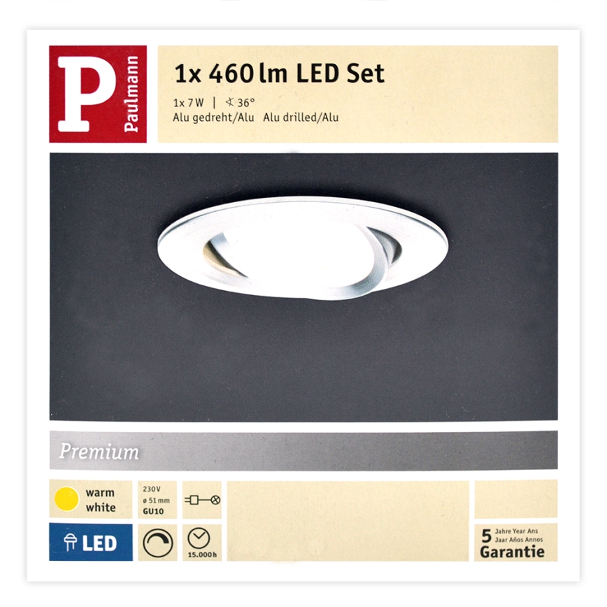 Paulmann 93602 - LED GU10/7W IP23 Stmievateľné kúpeľňové podhľadové svietidlo NOVA 230V
