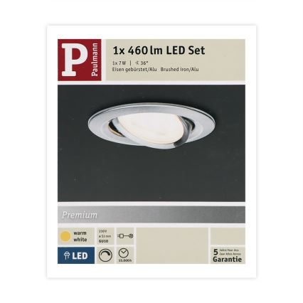 Paulmann 93603 - LED-GU10/7W IP23 Stmievateľné kúpeľňové podhľadové svietidlo NOVA 230V