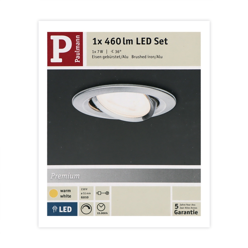 Paulmann 93603 - LED-GU10/7W IP23 Stmievateľné kúpeľňové podhľadové svietidlo NOVA 230V