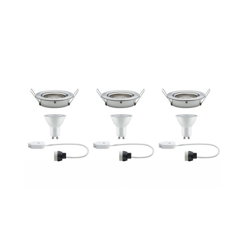 Paulmann 93607 - SADA 3x LED GU10/7W IP23 Stmievateľné kúpeľňové svietidlo NOVA 230V