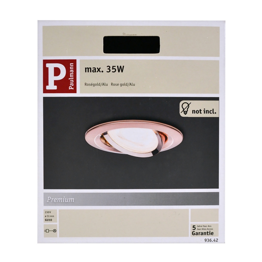Paulmann 93642 - Kúpeľňové podhľadové svietidlo NOVA 1xGU10/35W/230V rosegold